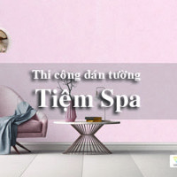 Thi công Giấy dán tường Cửa tiệm Spa