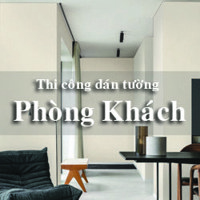 Thi công giấy dán tường phòng khách